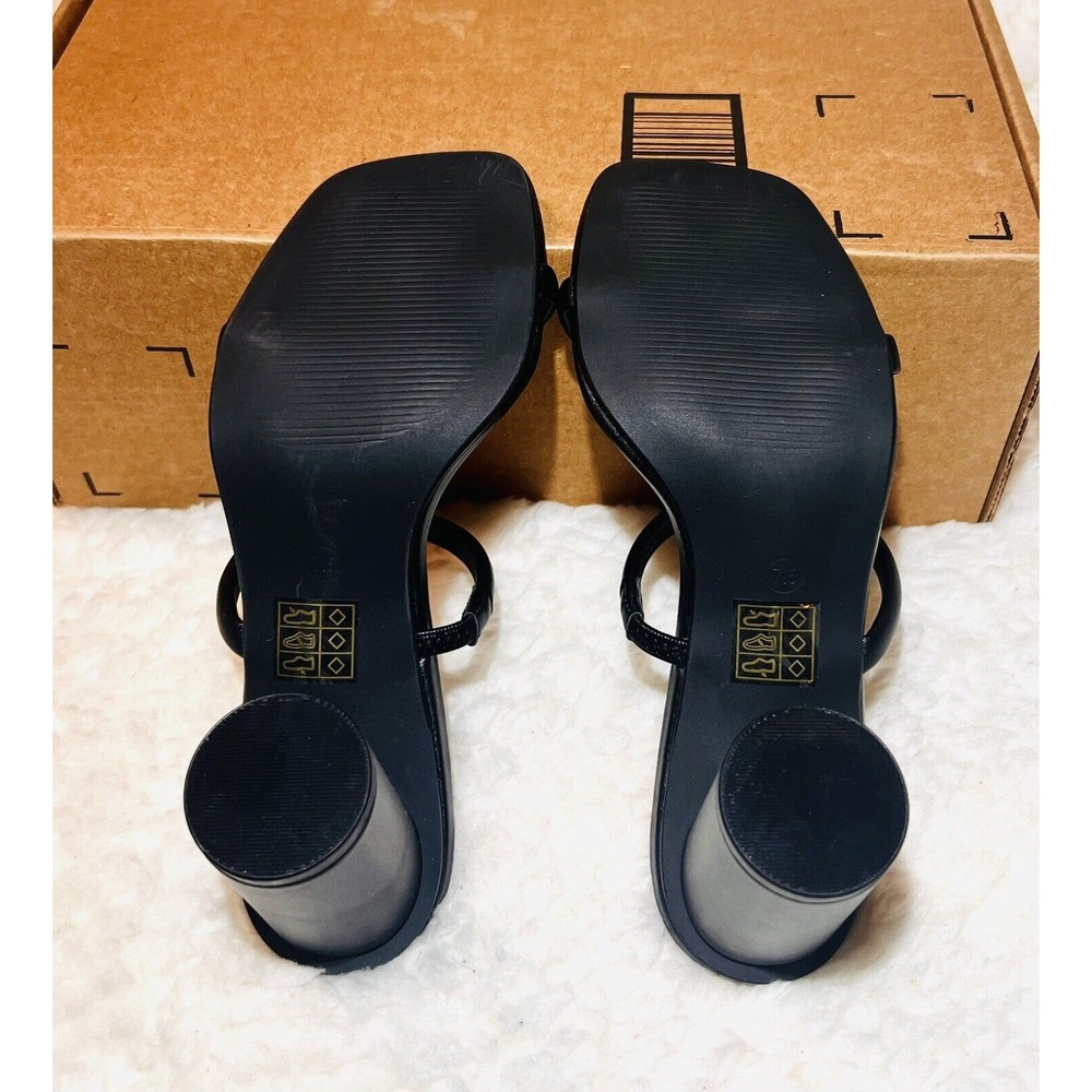Arromic Women's Heeled Sandals Square Toe Two Strap Block Heels - Black - 7.5 - Picture 5 of 5